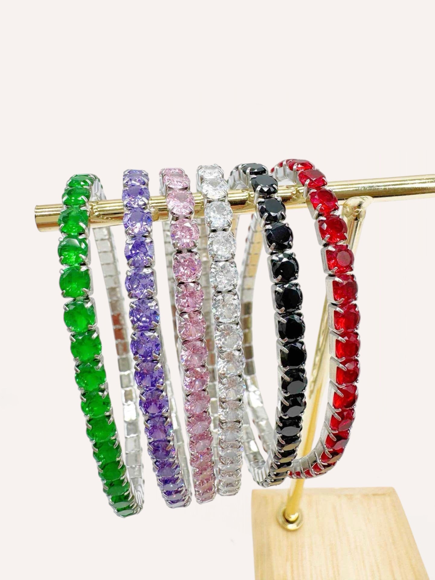 Bracciali tennis con zirconi colorati grandi – Tennis Luxe