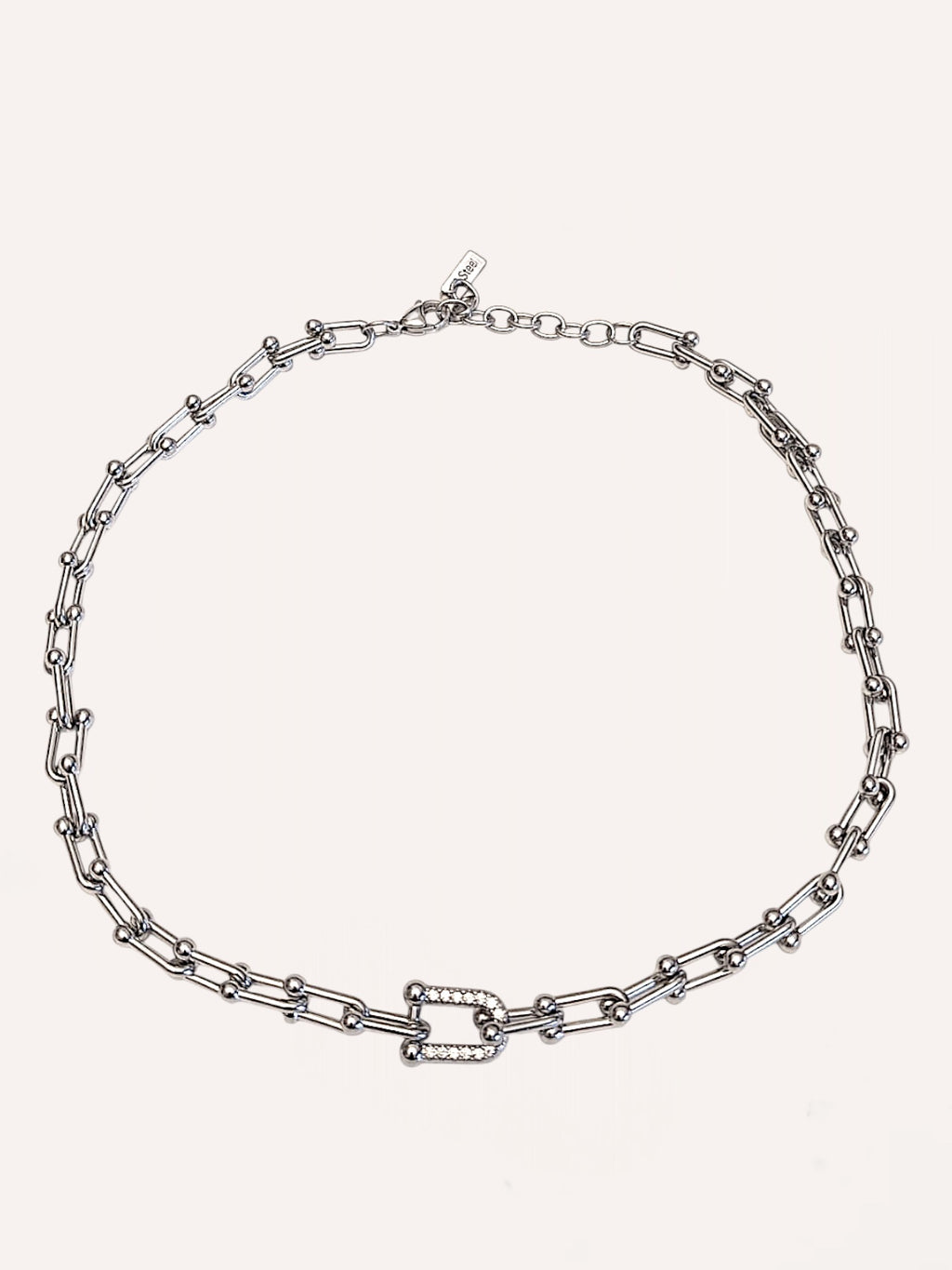 Collana a catena con dettaglio pavé – Collana Link Shine