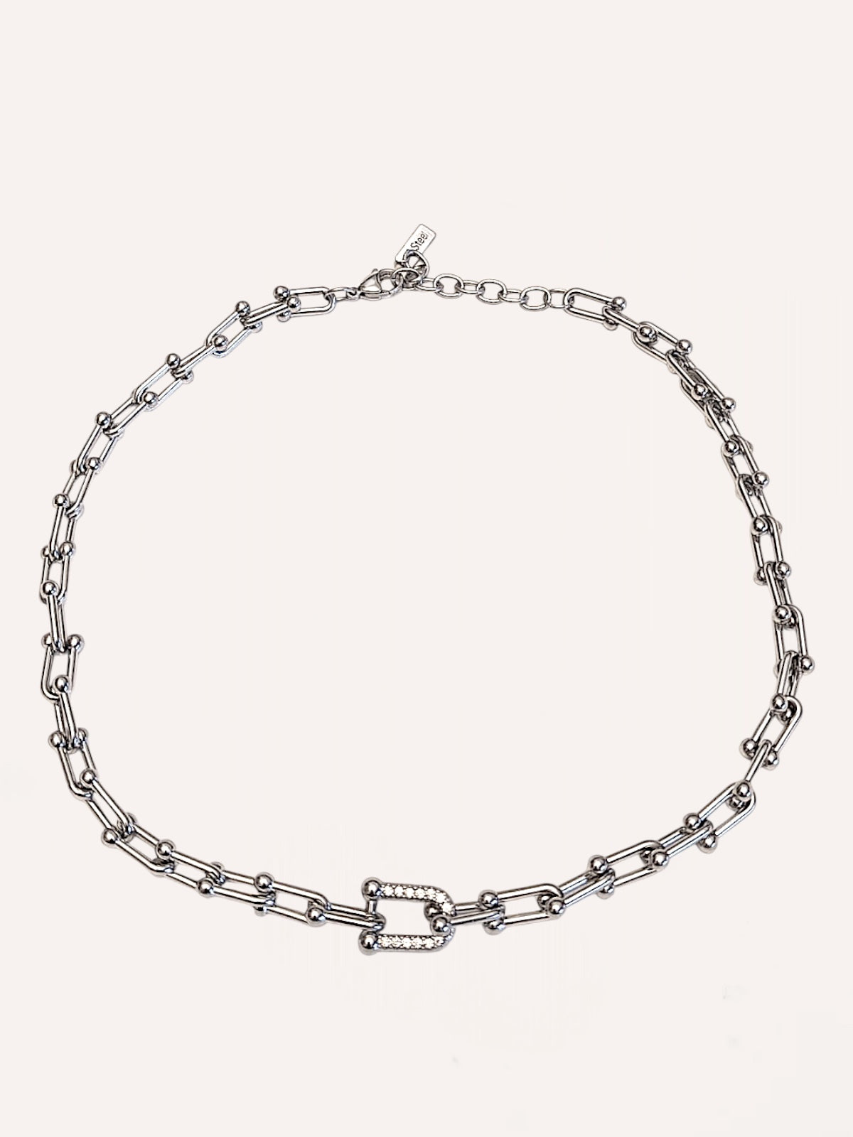 Collana a catena con dettaglio pavé – Collana Link Shine