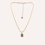 Collana con pendente verde e cristalli – Athena
