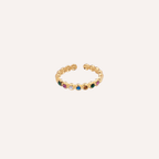 Anello dorato con zirconi colorati – Arcobaleno
