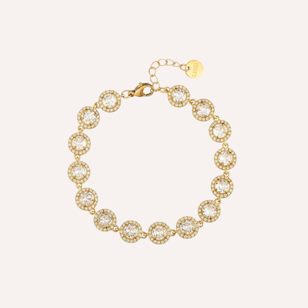 Bracciale con zirconi tondi incastonati – Bracciale Halo