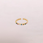 Anello dorato con zirconi colorati – Arcobaleno
