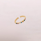 Anello dorato con zirconi colorati – Arcobaleno