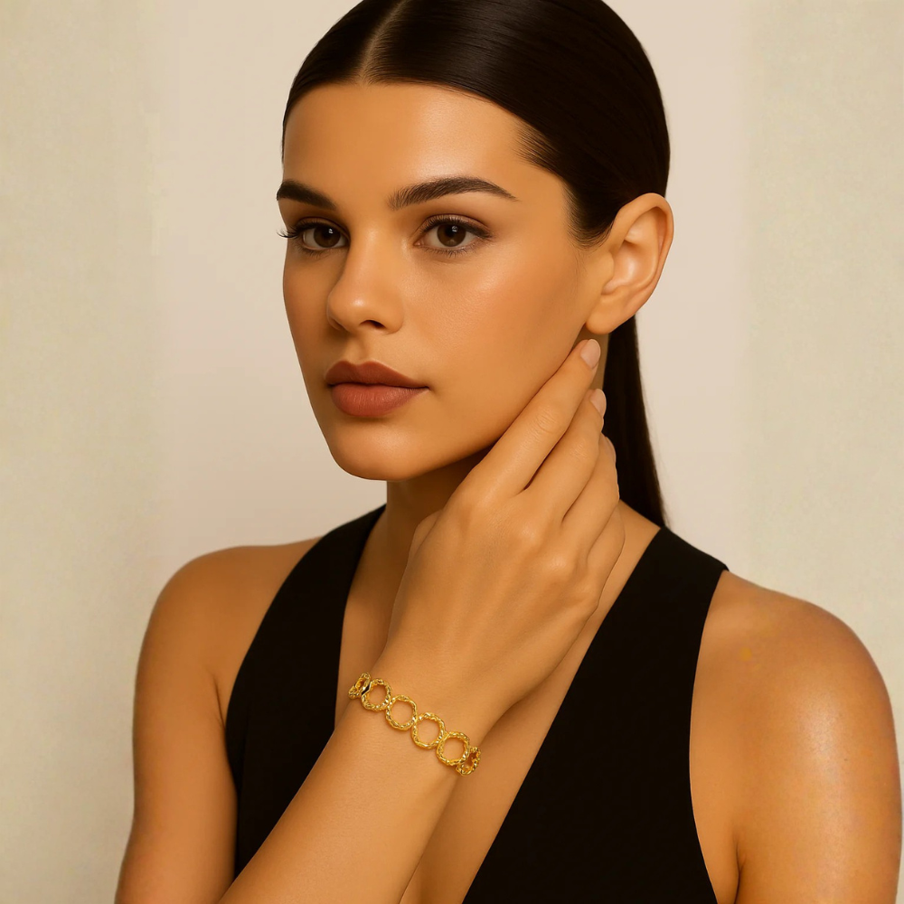 Bracciale dorato a cerchi intrecciati – Aria