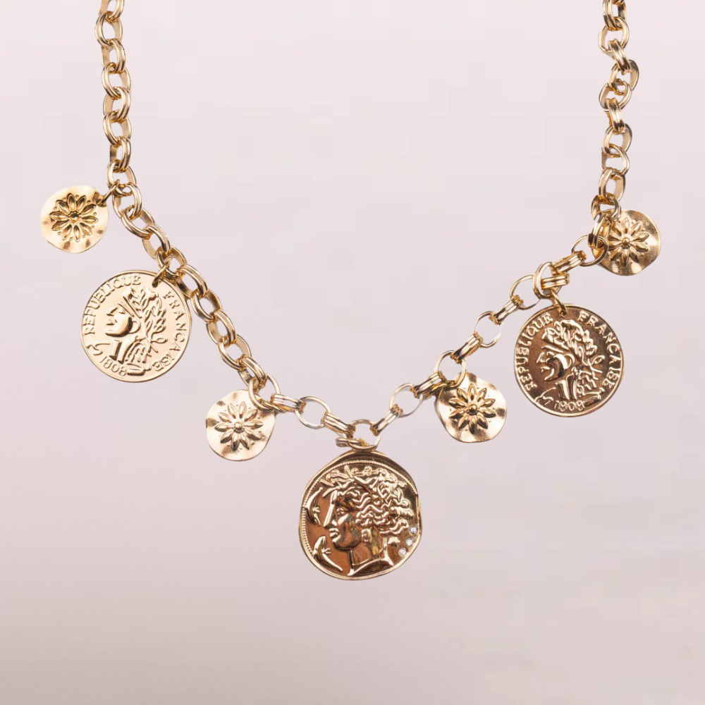 Collana con charms a moneta – Minerva