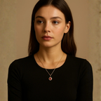 Collana con pendente tondo di zirconi colorati – Collana Zahra