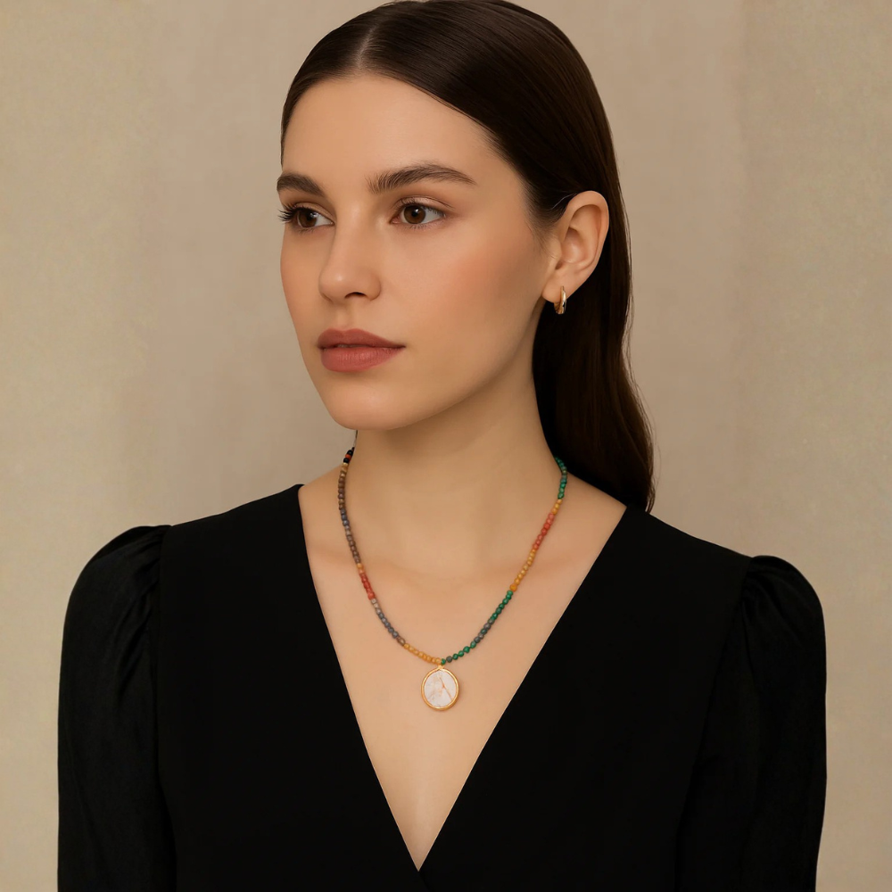 Collana multicolor con medaglia - Aura