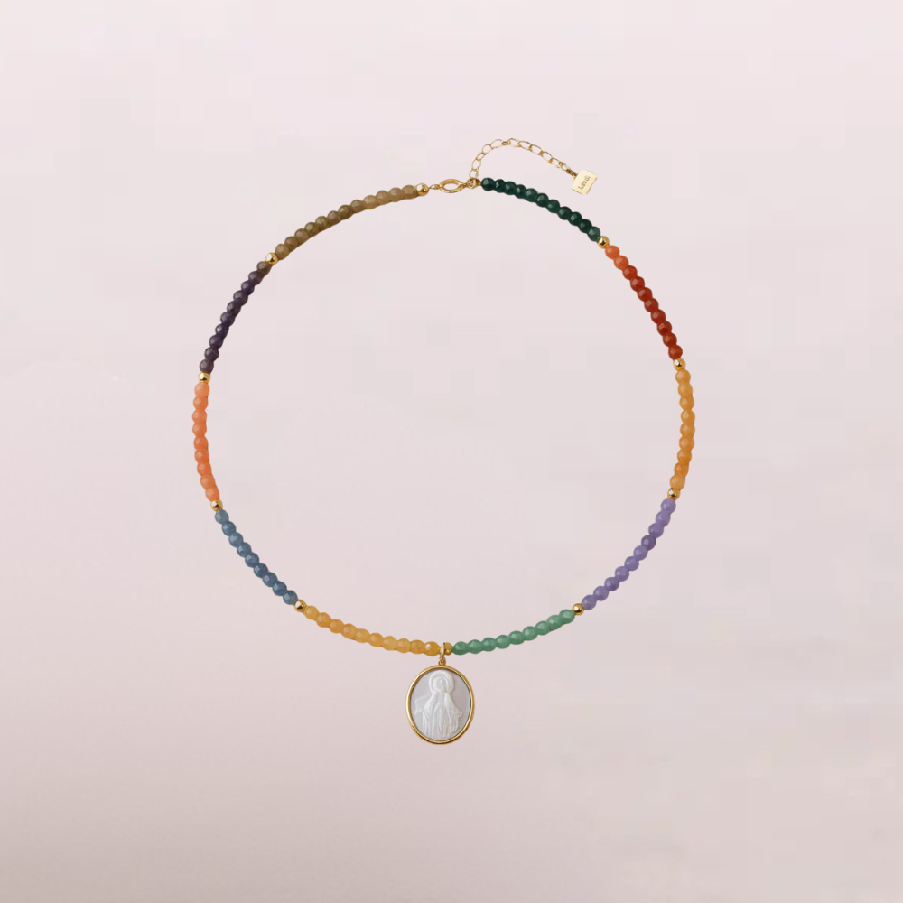 Collana multicolor con medaglia - Aura