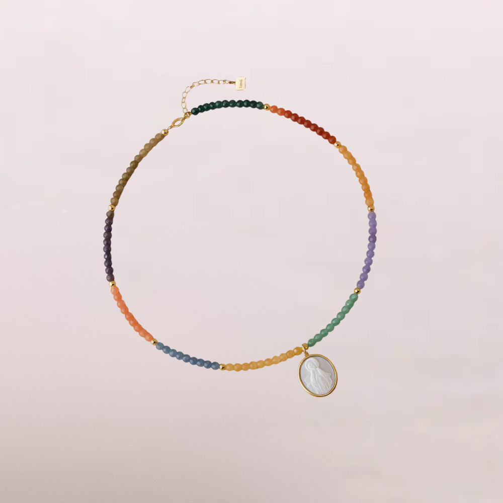 Collana multicolor con medaglia - Aura