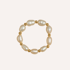 Anello con perle e sfere dorate – Grace