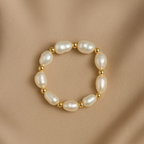 Anello con perle e sfere dorate – Grace