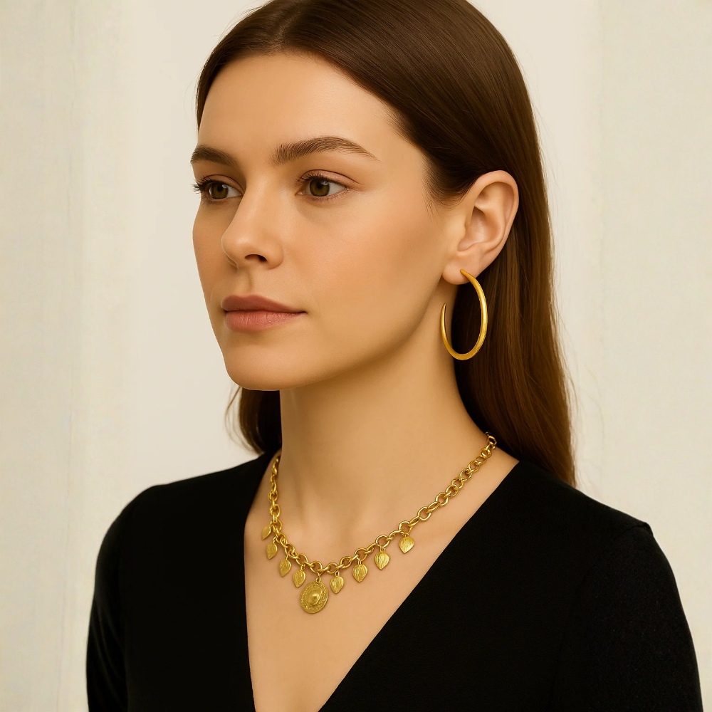 Orecchini a cerchio satinato – Big Loop