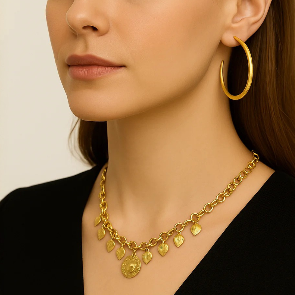 Orecchini a cerchio satinato – Big Loop