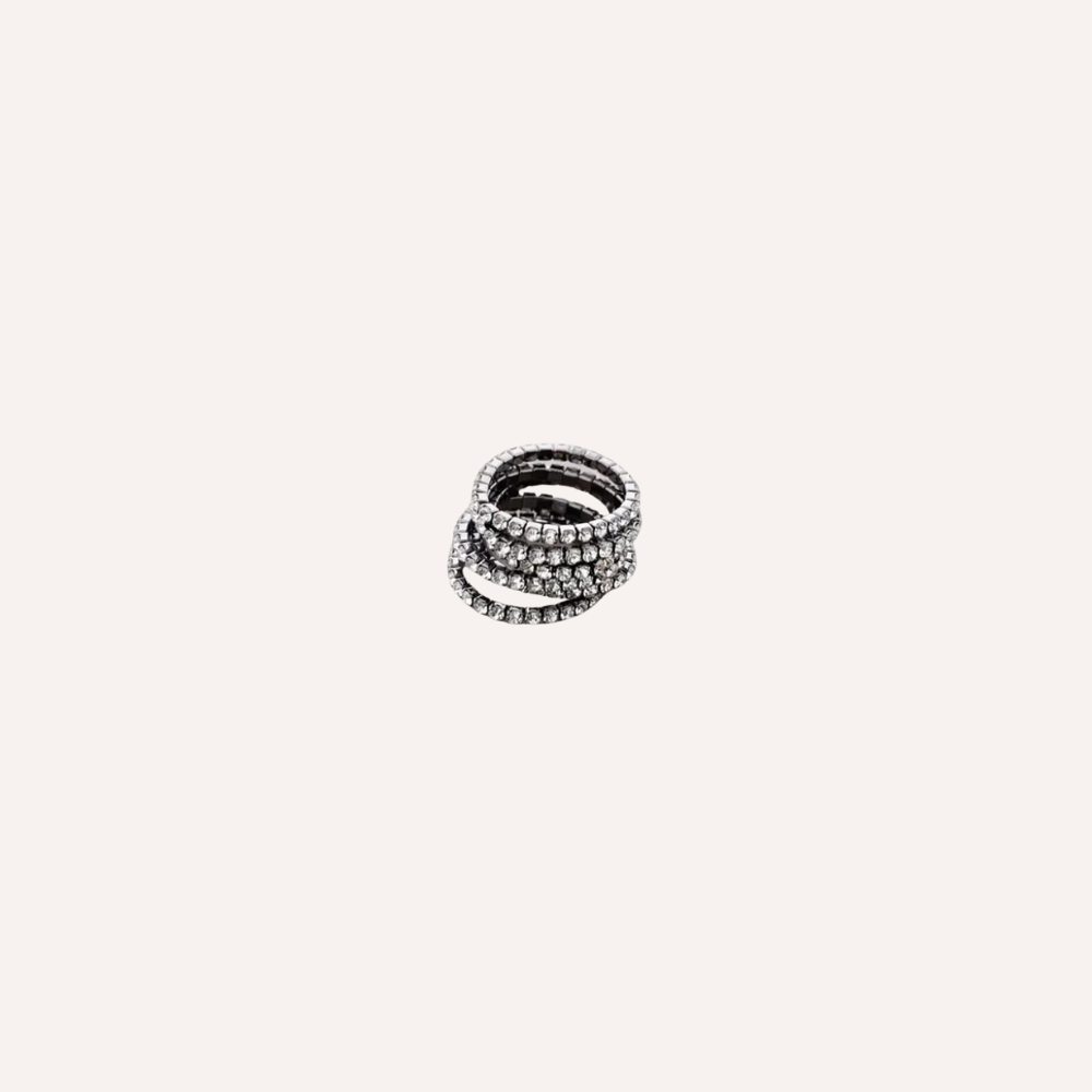 Set di anelli elastici con cristalli – Anelli Spark
