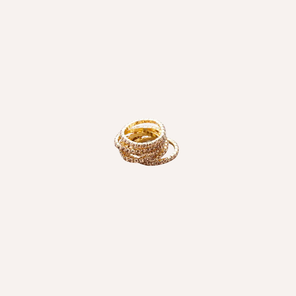 Set di anelli elastici con cristalli – Anelli Spark