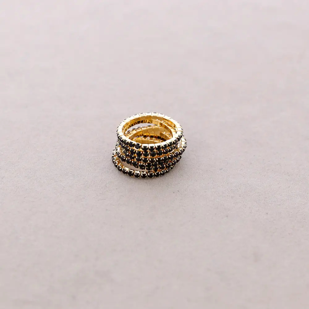 Set di anelli elastici con cristalli – Anelli Spark