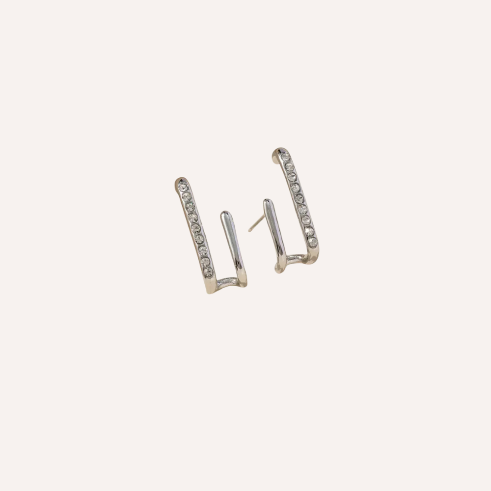 Orecchini dorati con cristalli lineari – Orecchini Vega