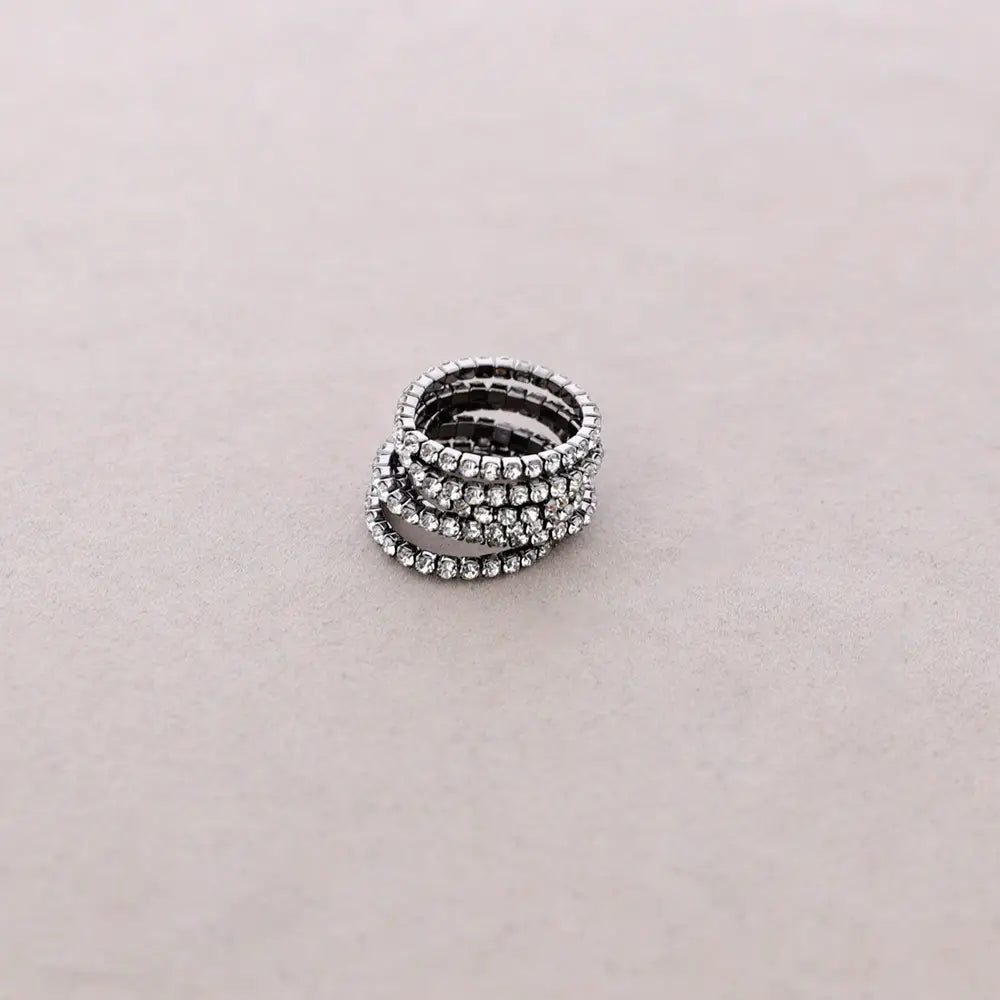 Set di anelli elastici con cristalli – Anelli Spark