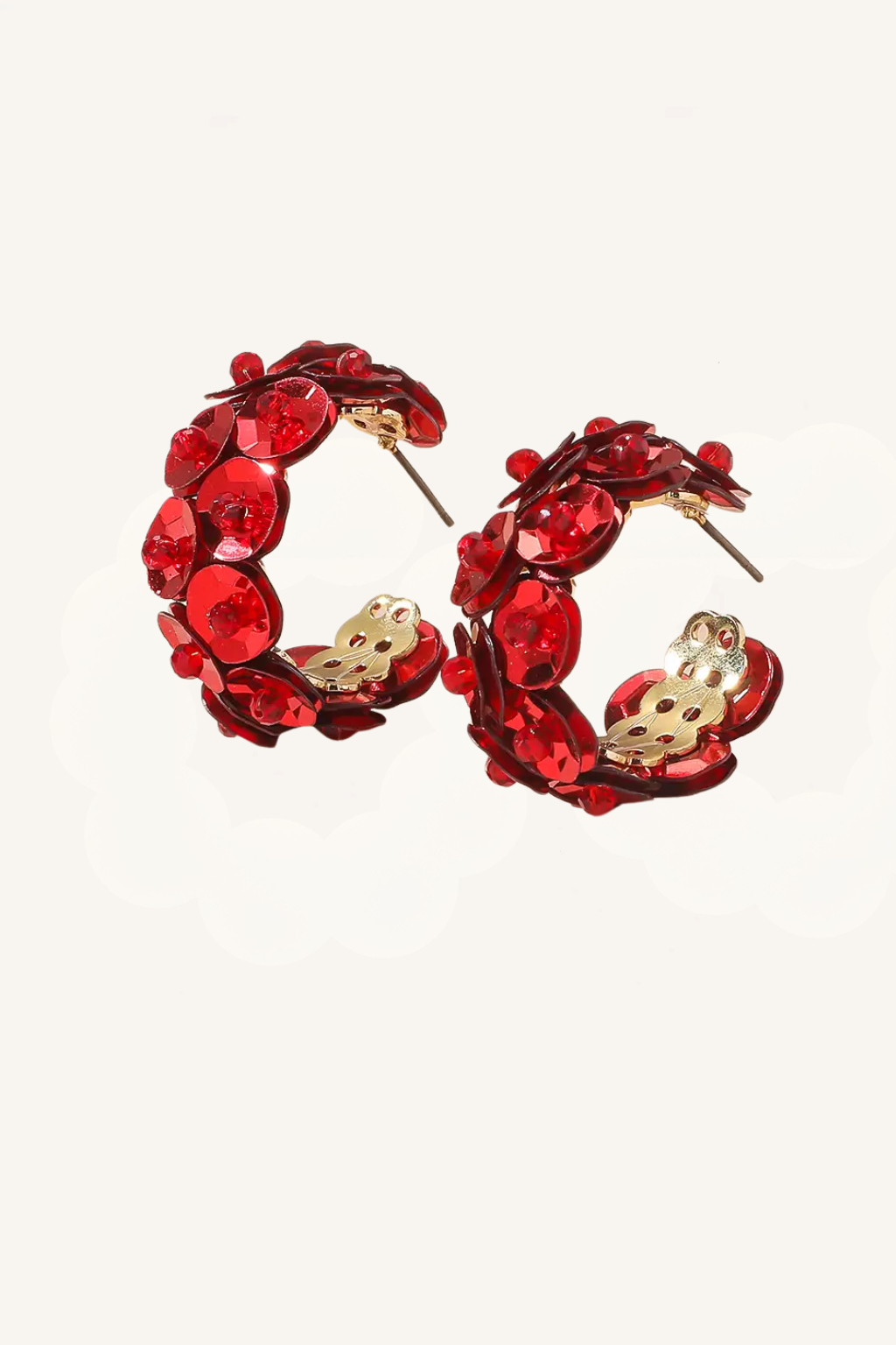 Orecchini a cerchio con cristalli rossi – Orecchini Scarlet