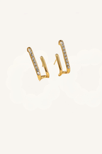 Orecchini dorati con cristalli lineari – Orecchini Vega