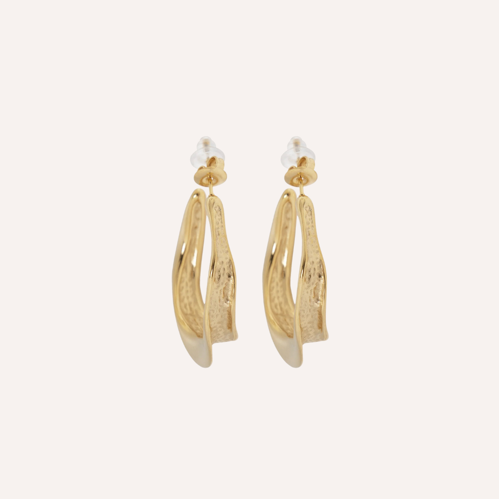 Orecchini doppi a onda martellata – Armonia