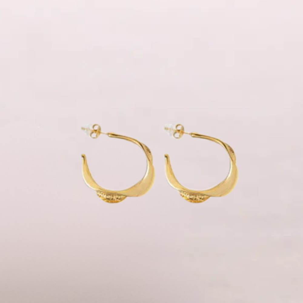 Orecchini doppi a onda martellata – Armonia