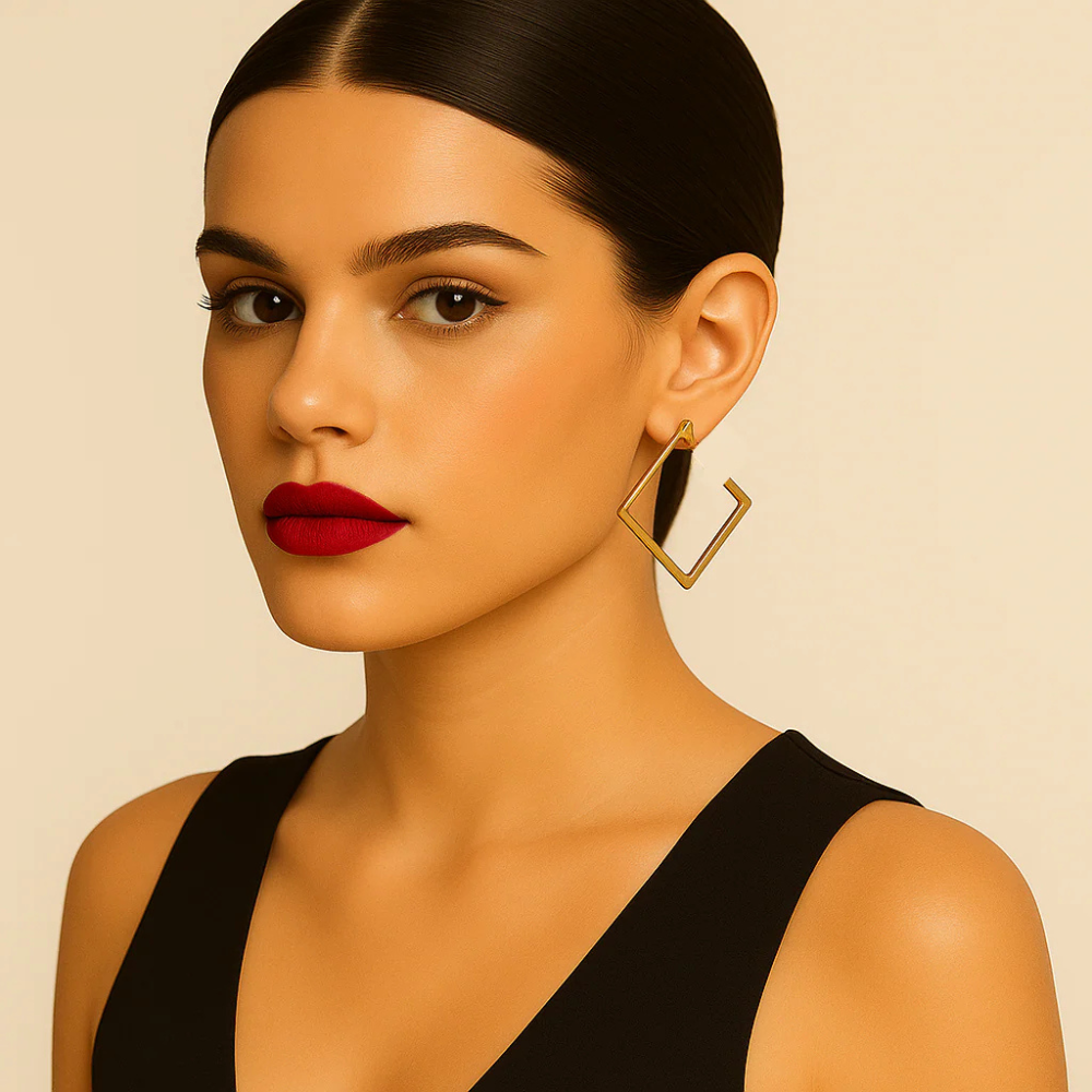 Orecchini geometrici quadrati – Rombo