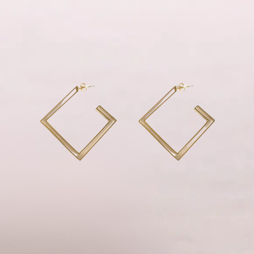 Orecchini geometrici quadrati – Rombo