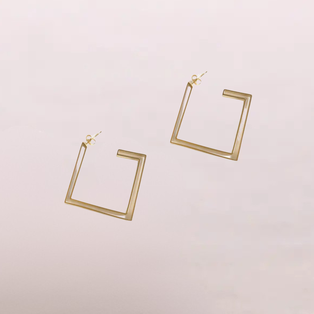 Orecchini geometrici quadrati – Rombo