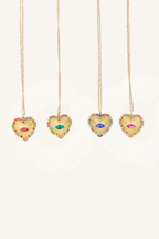 Collana con pendente a cuore e cristalli colorati – Collana Rainbow Heart