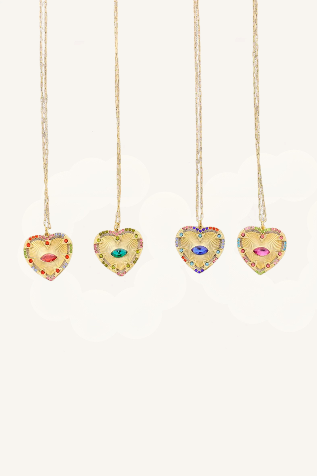 Collana con pendente a cuore e cristalli colorati – Collana Rainbow Heart