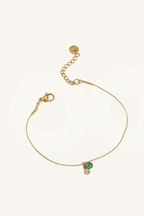 Set di bracciali dorati con ciondoli verdi – Set Lucky Charm