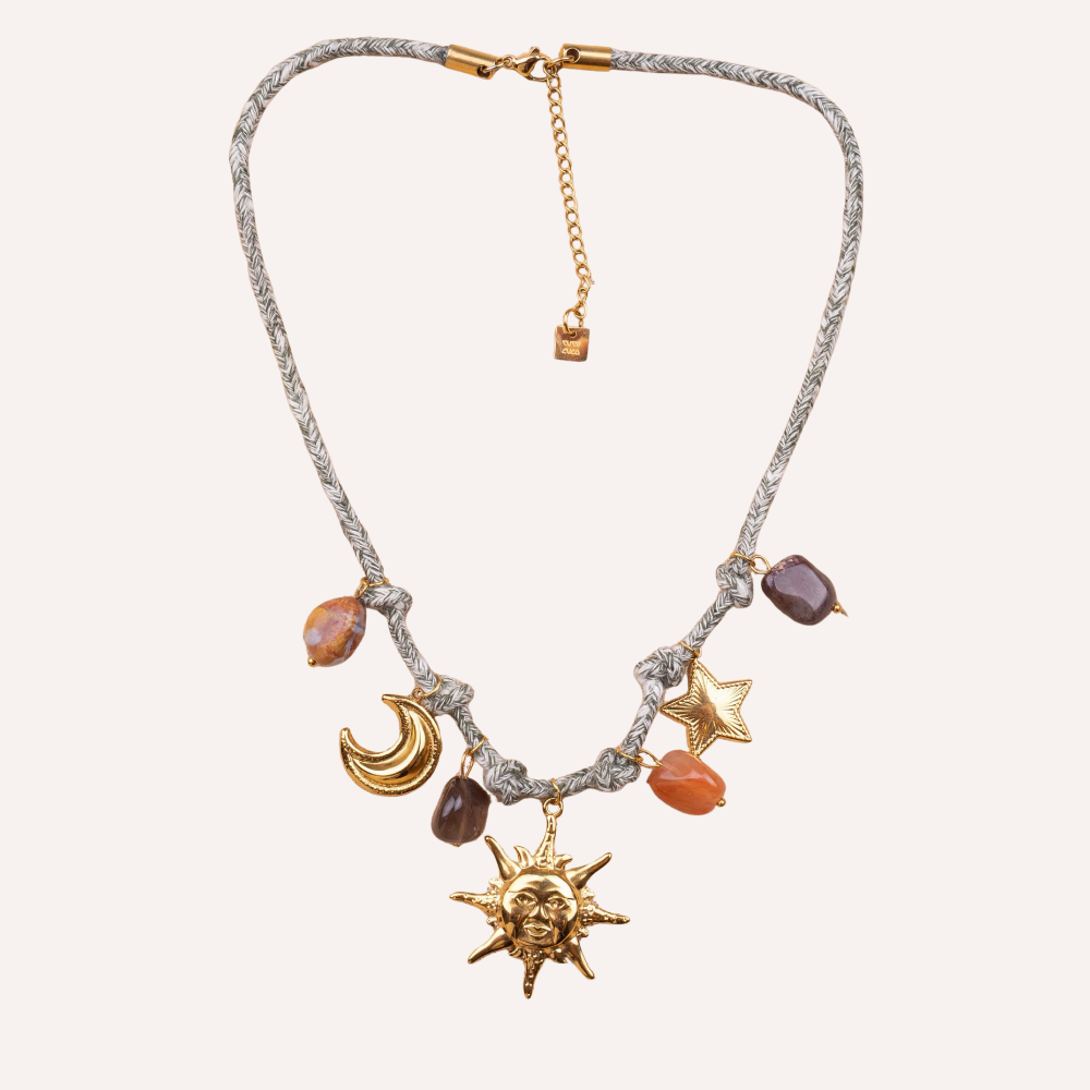Collana con charms sole, luna e stelle – Astral