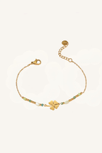 Set di bracciali dorati con ciondoli verdi – Set Lucky Charm