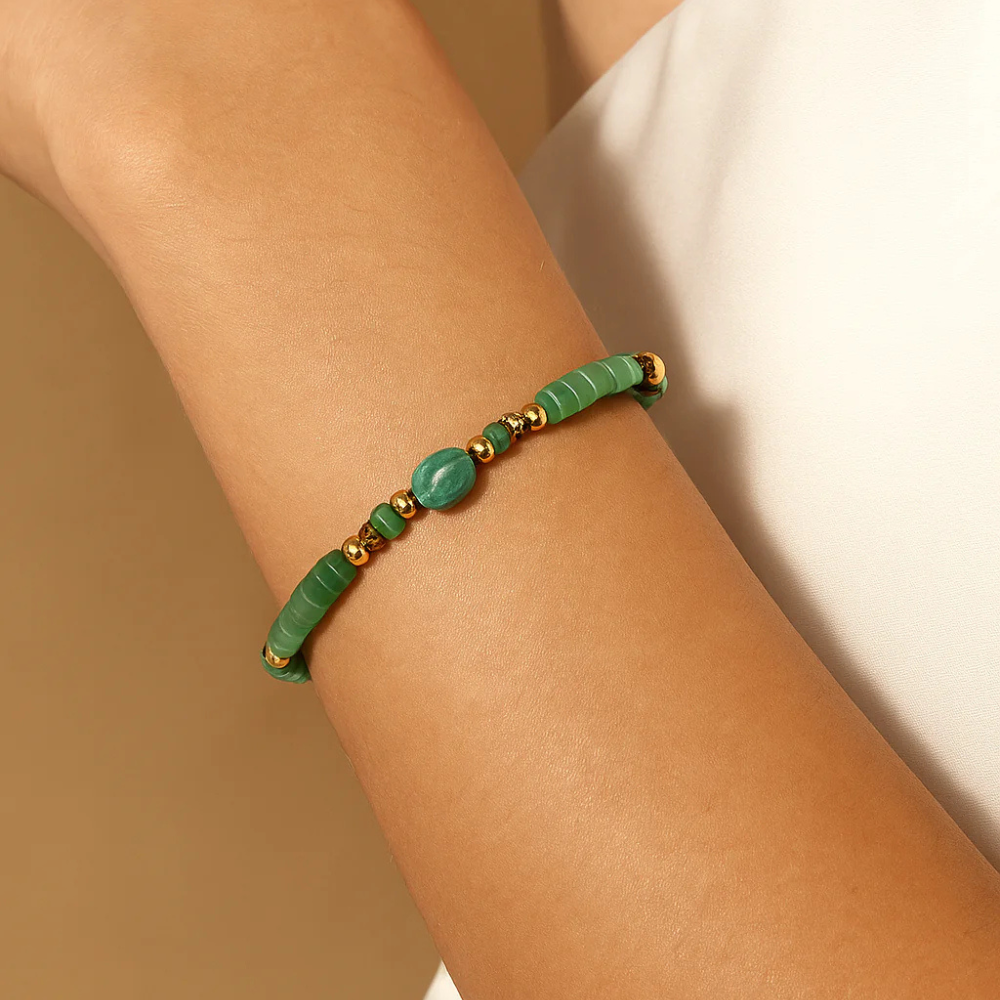 Bracciale con perline verdi – Bracciale Jade