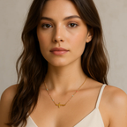 Collana con croce orizzontale e perline colorate – Eterea