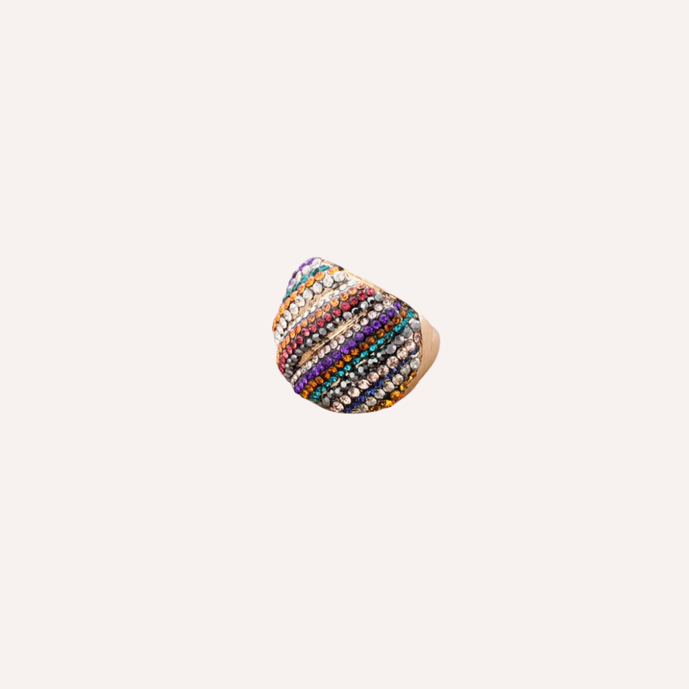 Anello regolabile con cristalli multicolor – Anello Rayo