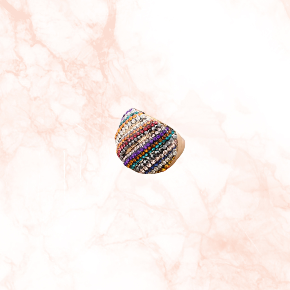 Anello regolabile con cristalli multicolor – Anello Rayo