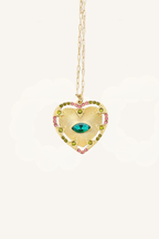 Collana con pendente a cuore e cristalli colorati – Collana Rainbow Heart