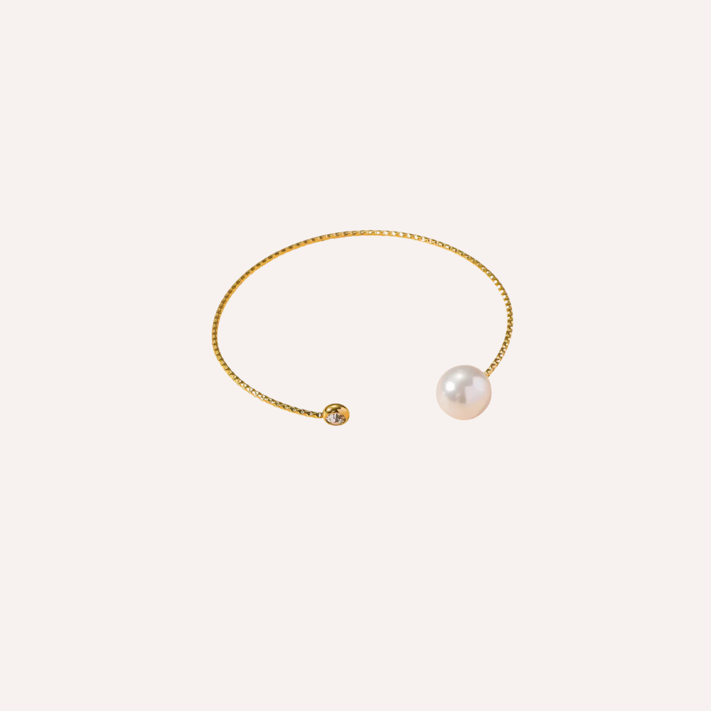 Bracciale aperto con perla – Bracciale Lilia
