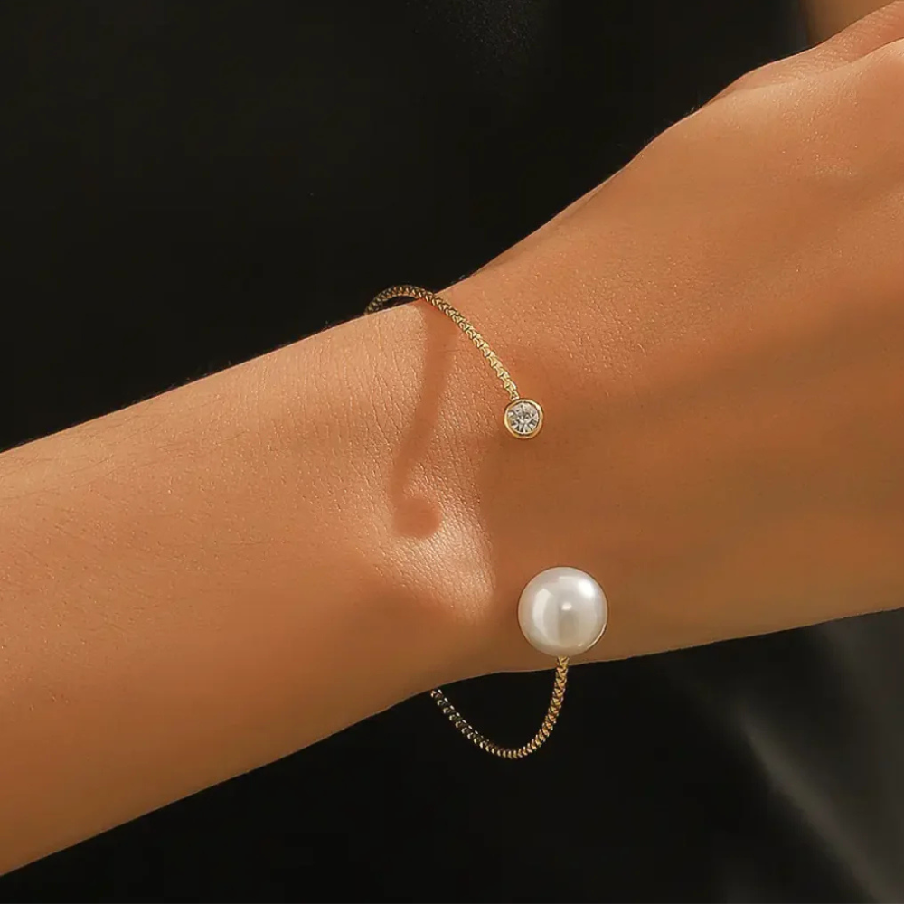 Bracciale aperto con perla – Bracciale Lilia
