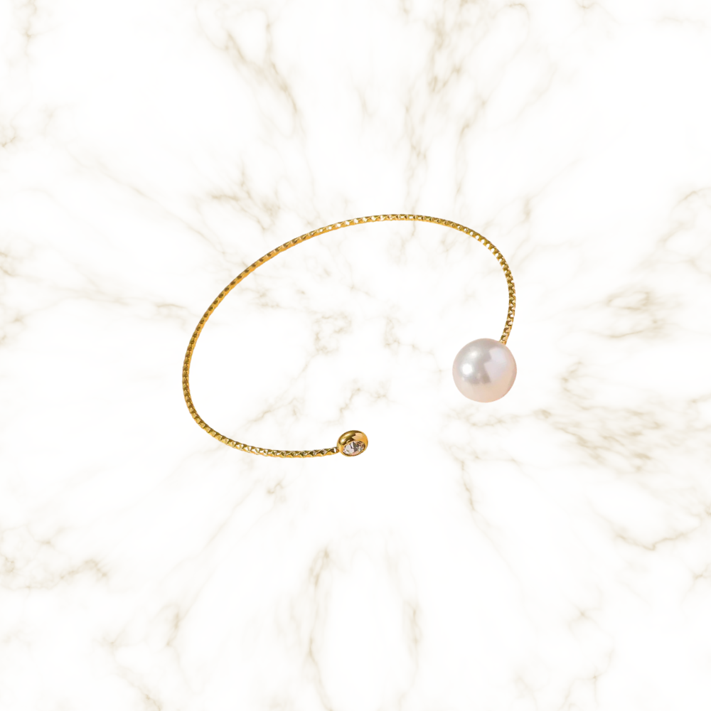 Bracciale aperto con perla – Bracciale Lilia