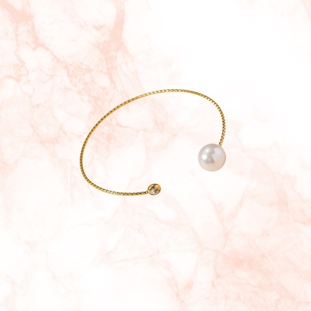 Bracciale aperto con perla – Bracciale Lilia