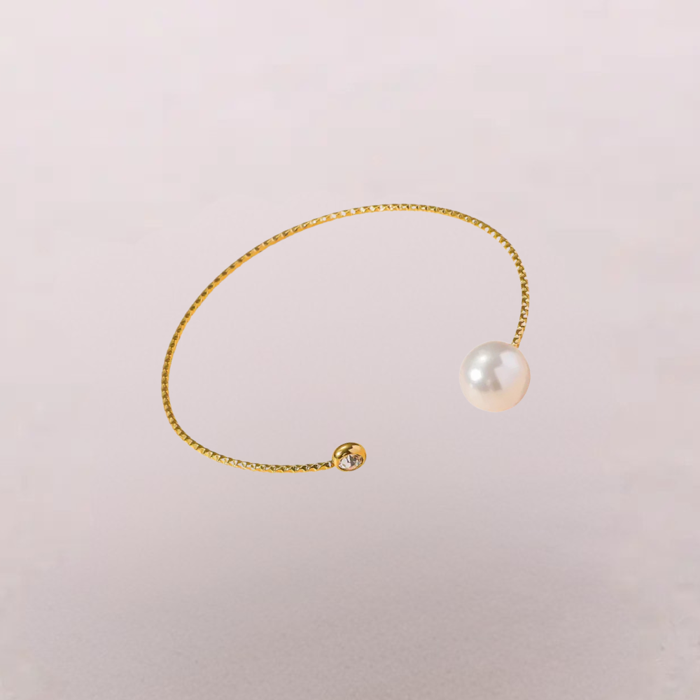 Bracciale aperto con perla – Bracciale Lilia