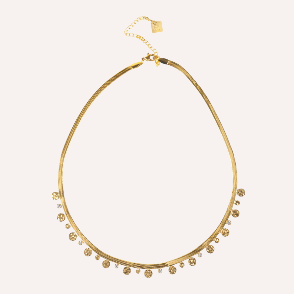 Collana dorata con pendenti e punti luce - Ninfa