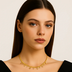Collana dorata con pendenti e punti luce - Ninfa