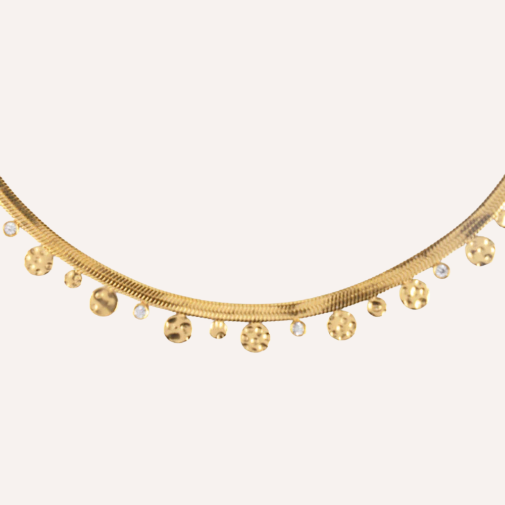 Collana dorata con pendenti e punti luce - Ninfa