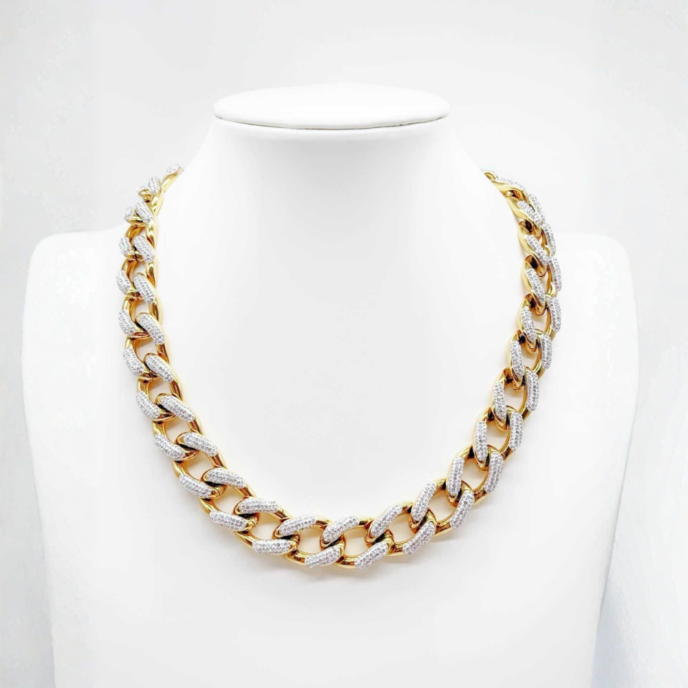 Collana a catena con zirconi pavé – Collana Bold Shine
