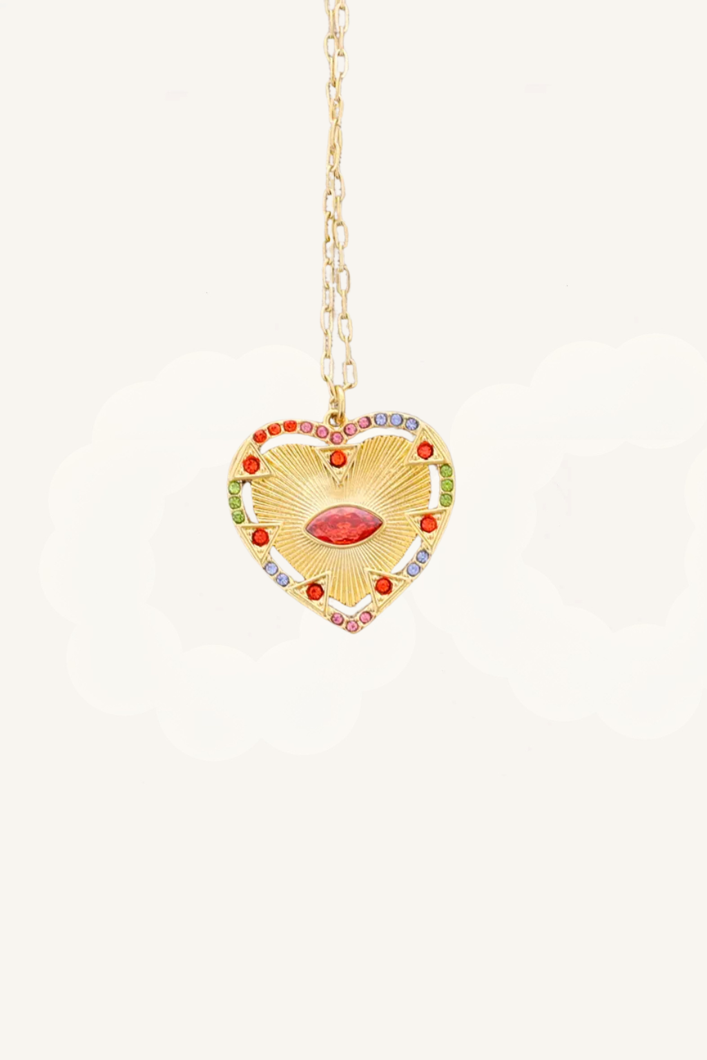 Collana con pendente a cuore e cristalli colorati – Collana Rainbow Heart